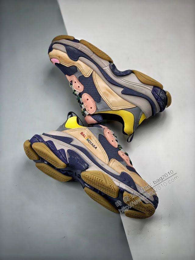 Balenciaga經典款男女鞋 巴黎世家頂級版本Triple S大底LOGO老爹鞋 Balenciaga情侶款老爹鞋  hdbl1220